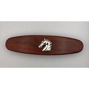 NEW Wood Ballpoint Pen in Wooden Box Case Horse Head Silver Equestrian